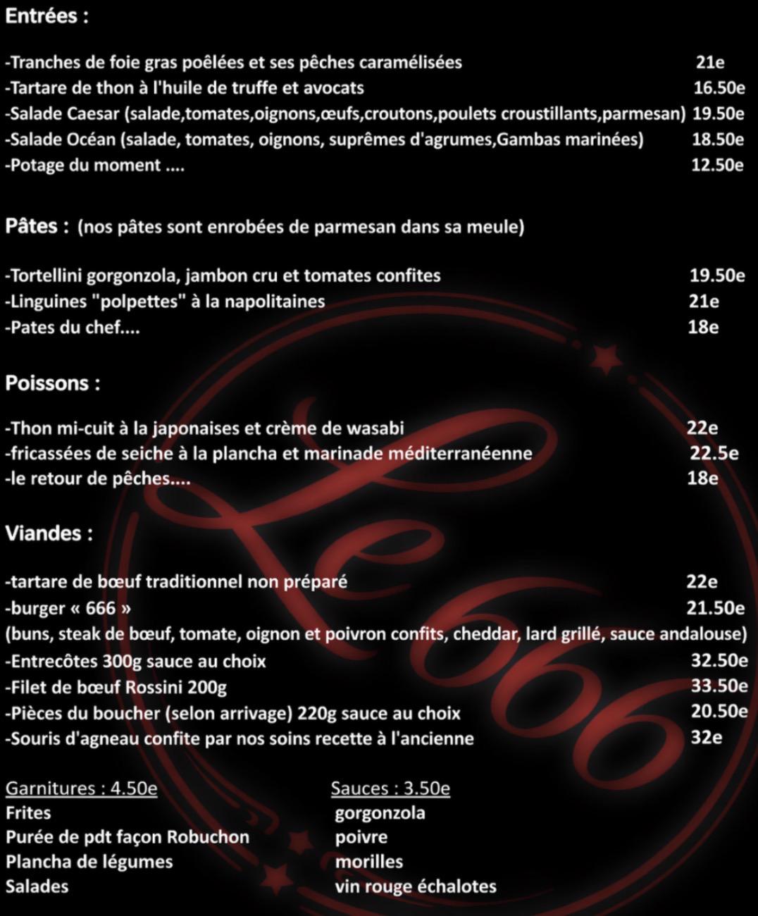 Carte soir